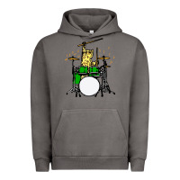 Pigment Tornado drummer cat music lover musician playing the drums Urban Hoodie - artisFamous