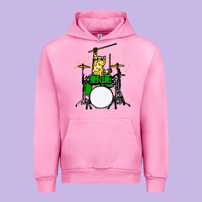 Drummer Cat Music Lover Musician Playing The Drums Urban Hoodie Designed By Artisfamous