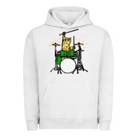 Pigment Lunar Rock drummer cat music lover musician playing the drums Urban Hoodie - artisFamous