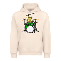 Sandshell drummer cat music lover musician playing the drums Urban Hoodie - artisFamous