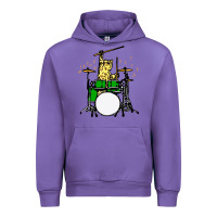 Tulip drummer cat music lover musician playing the drums Urban Hoodie - artisFamous