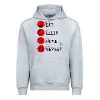 Heather Grey eat sleep anime repeat japanese Urban Hoodie - artisFamous
