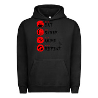 Pigment Black eat sleep anime repeat japanese Urban Hoodie - artisFamous