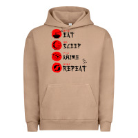 Pigment Burro eat sleep anime repeat japanese Urban Hoodie - artisFamous