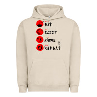 Pigment French Oak eat sleep anime repeat japanese Urban Hoodie - artisFamous