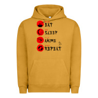 Pigment Peanut Butter eat sleep anime repeat japanese Urban Hoodie - artisFamous
