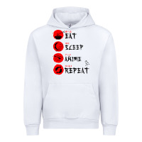 White eat sleep anime repeat japanese Urban Hoodie - artisFamous