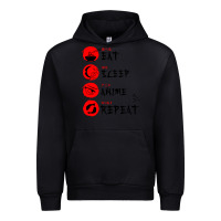 Black eat sleep anime repeat japanese Urban Hoodie - artisFamous