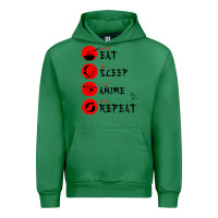 Emerald eat sleep anime repeat japanese Urban Hoodie - artisFamous