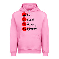 Fuchsia Pink eat sleep anime repeat japanese Urban Hoodie - artisFamous