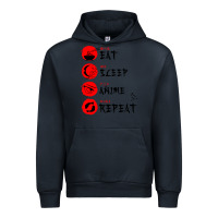 Navy eat sleep anime repeat japanese Urban Hoodie - artisFamous