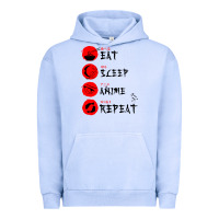 Pigment Grape Ice eat sleep anime repeat japanese Urban Hoodie - artisFamous