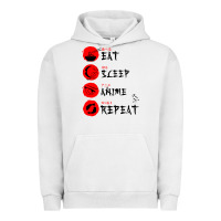 Pigment Lunar Rock eat sleep anime repeat japanese Urban Hoodie - artisFamous