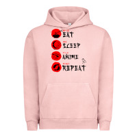Pigment Salmon eat sleep anime repeat japanese Urban Hoodie - artisFamous