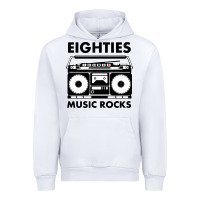 White eighties music rocks Urban Hoodie - artisFamous