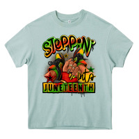 Steppin' Into Juneteenth Black Girl Sneakers Heavy Core Tee | Teevron