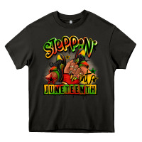 Asphalt Steppin' into Juneteenth black girl sneakers Heavy Core Tee - RanaPortraitStore