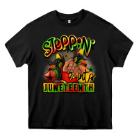 Black Steppin' into Juneteenth black girl sneakers Heavy Core Tee - RanaPortraitStore