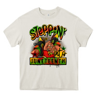 Cream Steppin' into Juneteenth black girl sneakers Heavy Core Tee - RanaPortraitStore