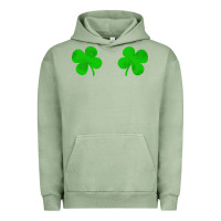 Pigment Oil Green four leaf clover Urban Hoodie - artisFamous