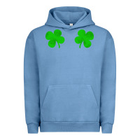 Pigment Pebble Blue four leaf clover Urban Hoodie - artisFamous