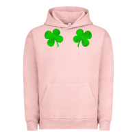 Pigment Salmon four leaf clover Urban Hoodie - artisFamous