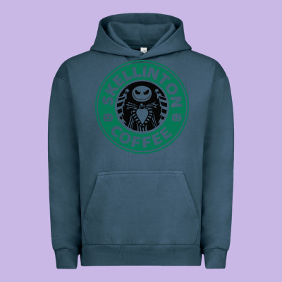 Skeleton Coffee Halloween Urban Hoodie Designed By Artisfamous