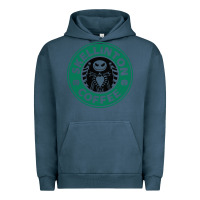Pigment Midnight Navy skeleton coffee halloween Urban Hoodie - artisFamous