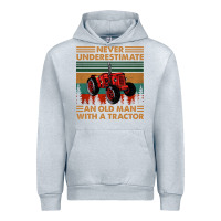 Heather Grey never underestimate an old man with a tractor retro vintage Urban Hoodie - artisFamous