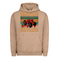 Pigment Burro never underestimate an old man with a tractor retro vintage Urban Hoodie - artisFamous