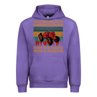 Tulip never underestimate an old man with a tractor retro vintage Urban Hoodie - artisFamous