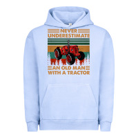 Pigment Grape Ice never underestimate an old man with a tractor retro vintage Urban Hoodie - artisFamous