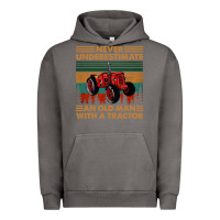 Pigment Tornado never underestimate an old man with a tractor retro vintage Urban Hoodie - artisFamous