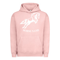 Pigment Salmon Personalised Horse Printed Equestrian Riding Cob Jumping Rider Horse Urban Hoodie - artisFamous