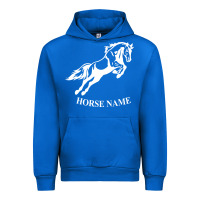 Cobalt Personalised Horse Printed Equestrian Riding Cob Jumping Rider Horse Urban Hoodie - artisFamous
