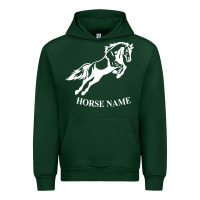 Forest Green Personalised Horse Printed Equestrian Riding Cob Jumping Rider Horse Urban Hoodie - artisFamous