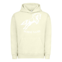 Pigment Pistachio Personalised Horse Printed Equestrian Riding Cob Jumping Rider Horse Urban Hoodie - artisFamous