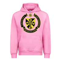 Fuchsia Pink Roman Catholic Urban Hoodie - artisFamous