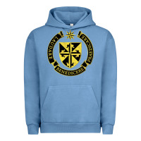 Pigment Pebble Blue Roman Catholic Urban Hoodie - artisFamous