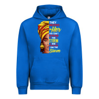 Cobalt black history month shirt african woman afro i am the storm t shirt Urban Hoodie - artisFamous
