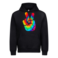 Black cool peace hand tie dye t shirt for boys and girls Urban Hoodie - artisFamous