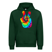 Forest Green cool peace hand tie dye t shirt for boys and girls Urban Hoodie - artisFamous