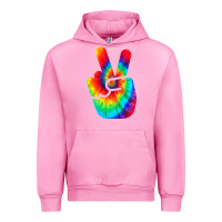 Fuchsia Pink cool peace hand tie dye t shirt for boys and girls Urban Hoodie - artisFamous