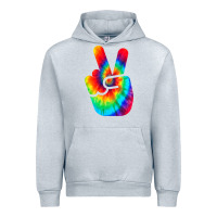 Heather Grey cool peace hand tie dye t shirt for boys and girls Urban Hoodie - artisFamous
