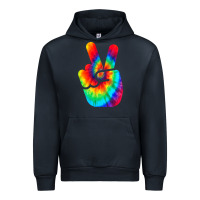 Navy cool peace hand tie dye t shirt for boys and girls Urban Hoodie - artisFamous