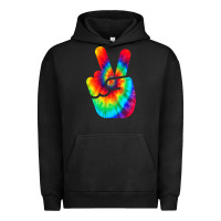 Pigment Black cool peace hand tie dye t shirt for boys and girls Urban Hoodie - artisFamous