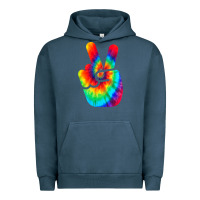 Pigment Midnight Navy cool peace hand tie dye t shirt for boys and girls Urban Hoodie - artisFamous