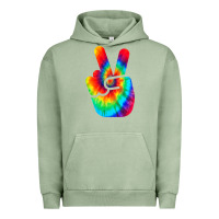 Pigment Oil Green cool peace hand tie dye t shirt for boys and girls Urban Hoodie - artisFamous