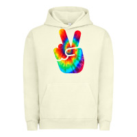 Pigment Pistachio cool peace hand tie dye t shirt for boys and girls Urban Hoodie - artisFamous