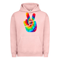 Pigment Salmon cool peace hand tie dye t shirt for boys and girls Urban Hoodie - artisFamous